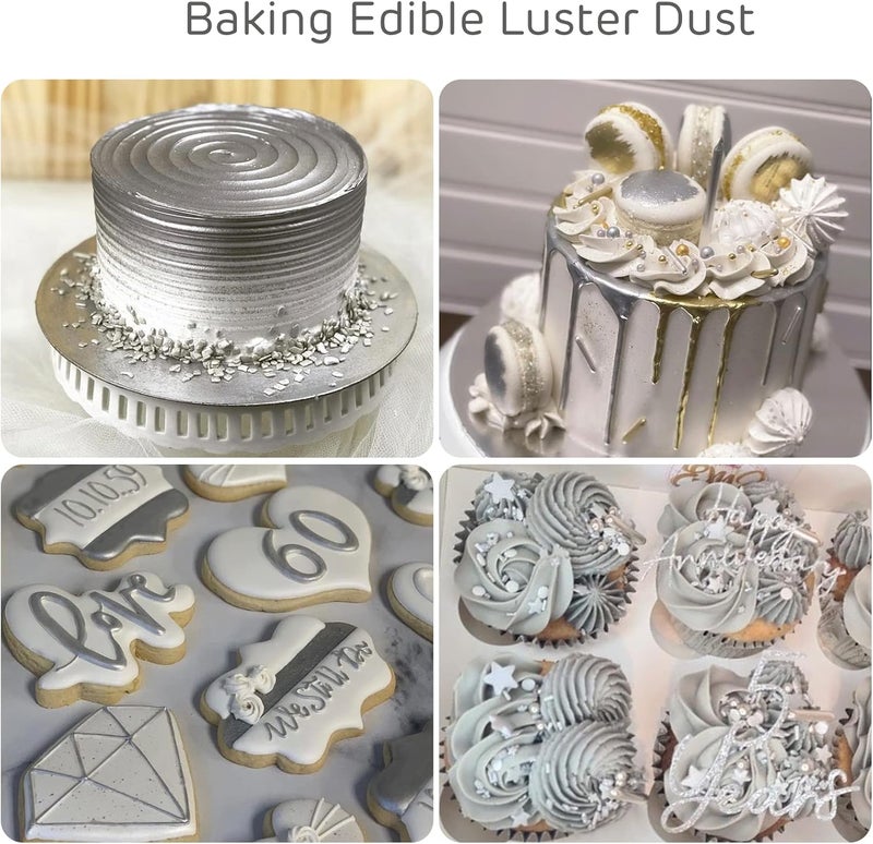 Cherrysea Silver Edible Luster Dust - 10g - Image 2